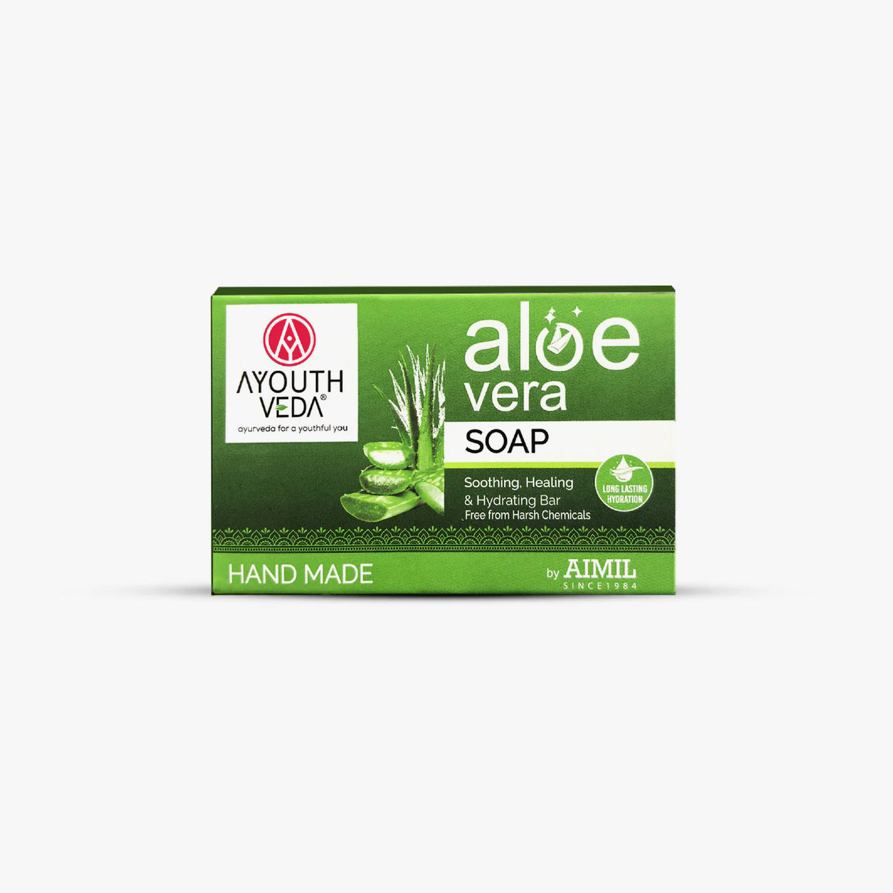 Ayouthveda Aloe Vera Bathing Soap | Handmade Soap Suitable for Both Men and Women - 100g