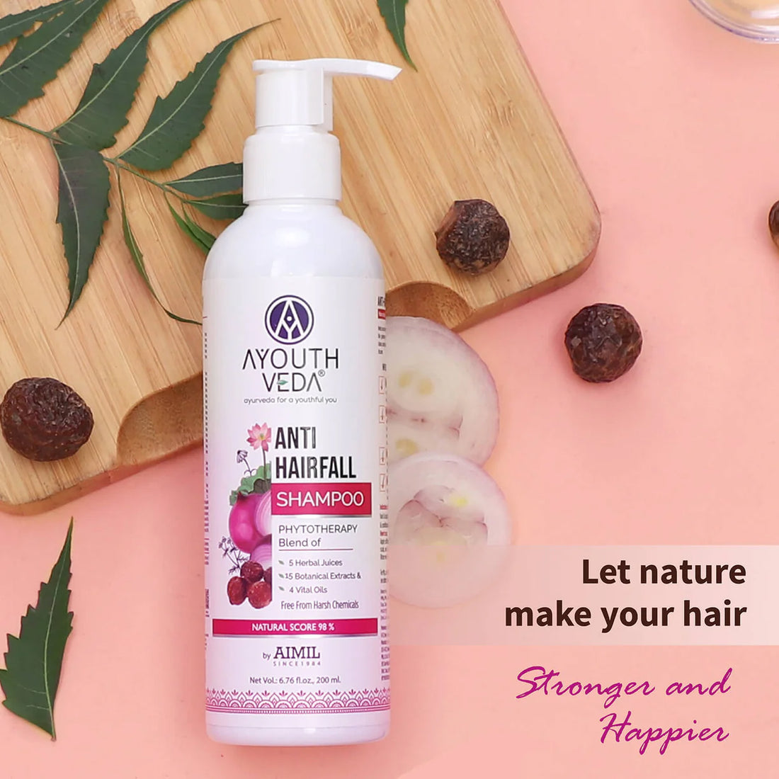 Ayouthveda Anti-Hair Fall Shampoo with Onion and Coffee - 200ml