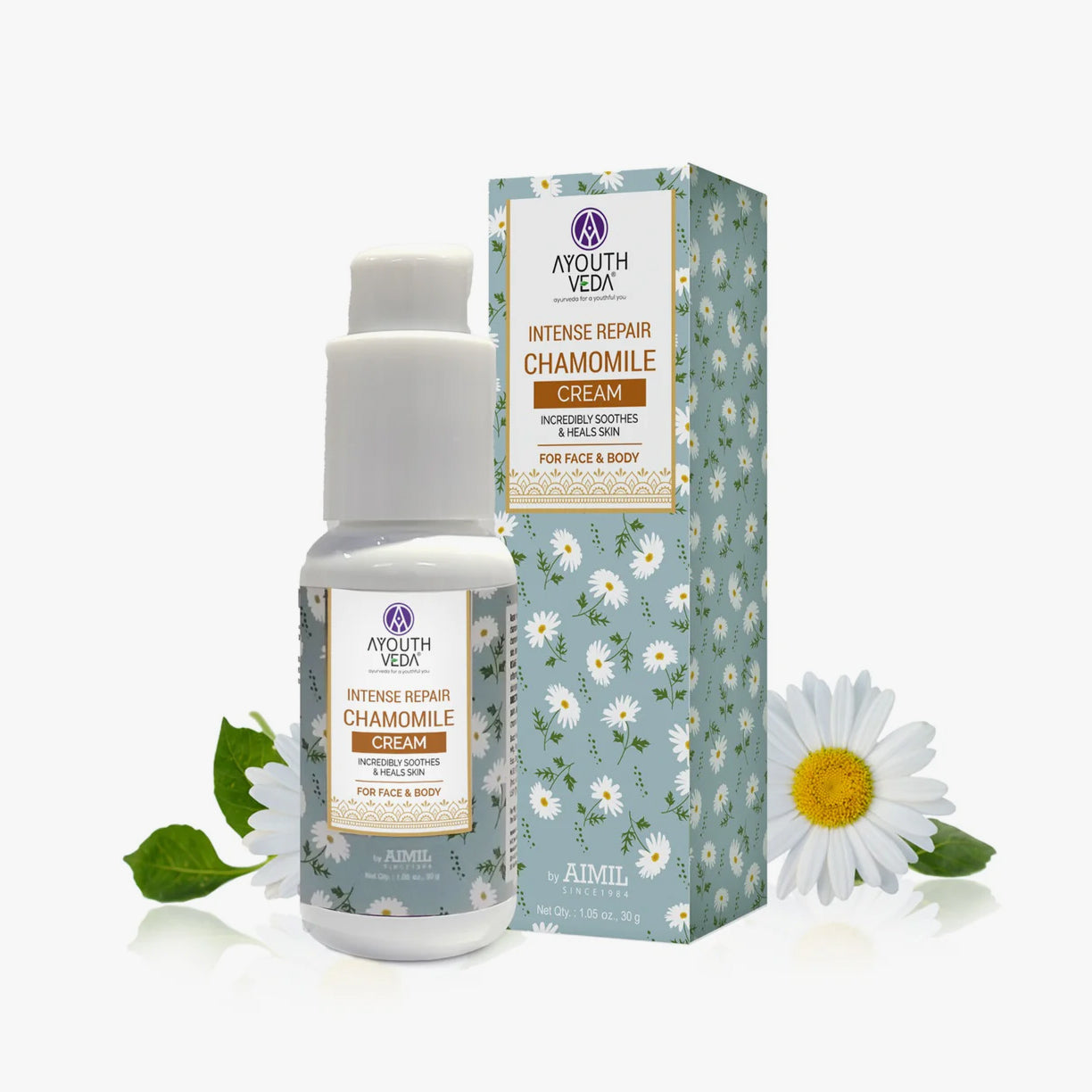 Ayouthveda Chamomile Intense Repair Face Cream | Healing & Soothing Moisturizer for Sensitive & Dry Skin - 30g
