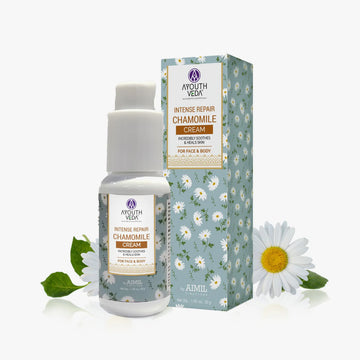 Ayouthveda Chamomile Intense Repair Face Cream | Healing & Soothing Moisturizer for Sensitive & Dry Skin - 30g