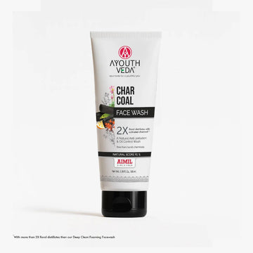 Ayouthveda Charcoal Face Wash with Activated Bamboo Charcoal & Floral Distillates | Suitable for All Skin Types - 100ml