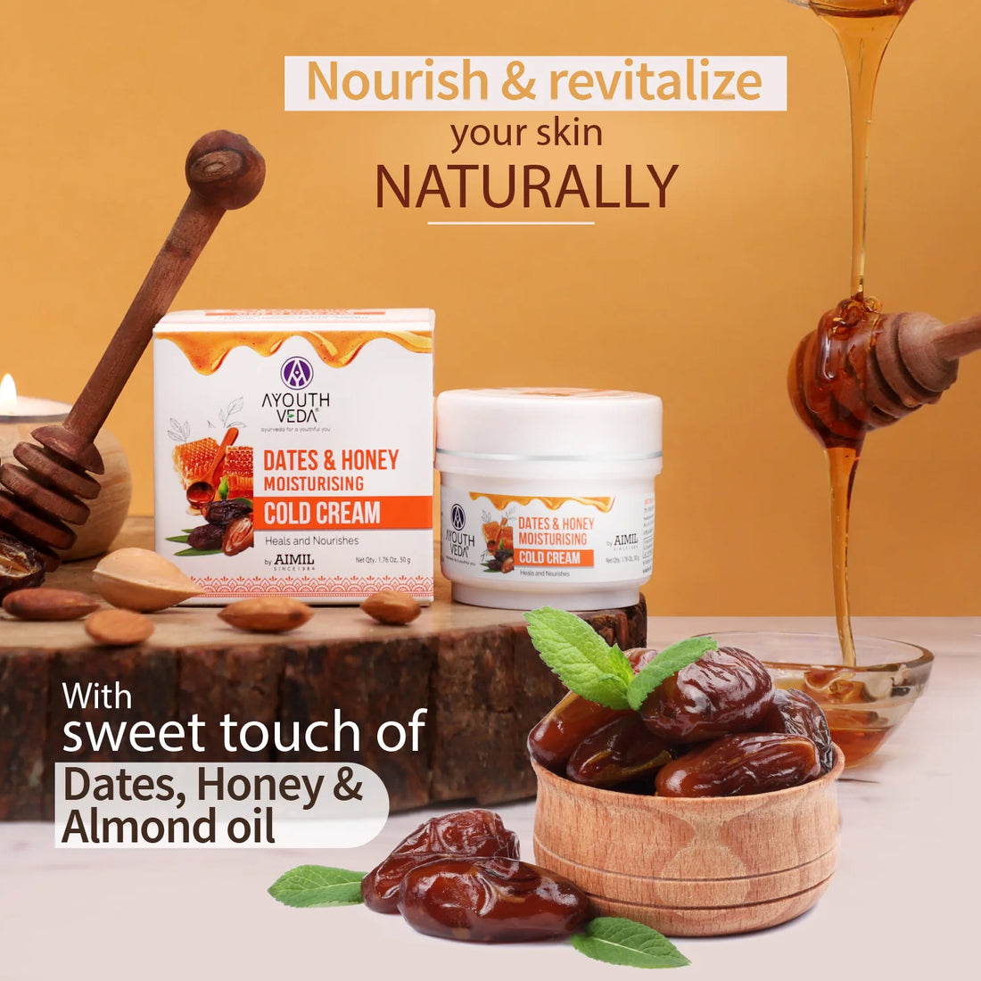 Ayouthveda Dates & Honey Moisturising Cold Cream - 50g