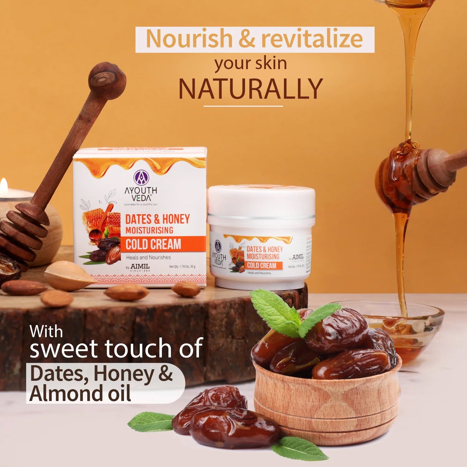 Ayouthveda Dates & Honey Moisturising Cold Cream - 50g