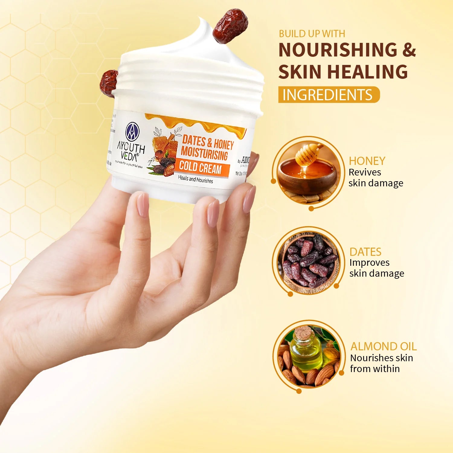 Ayouthveda Dates & Honey Moisturising Cold Cream - 50g