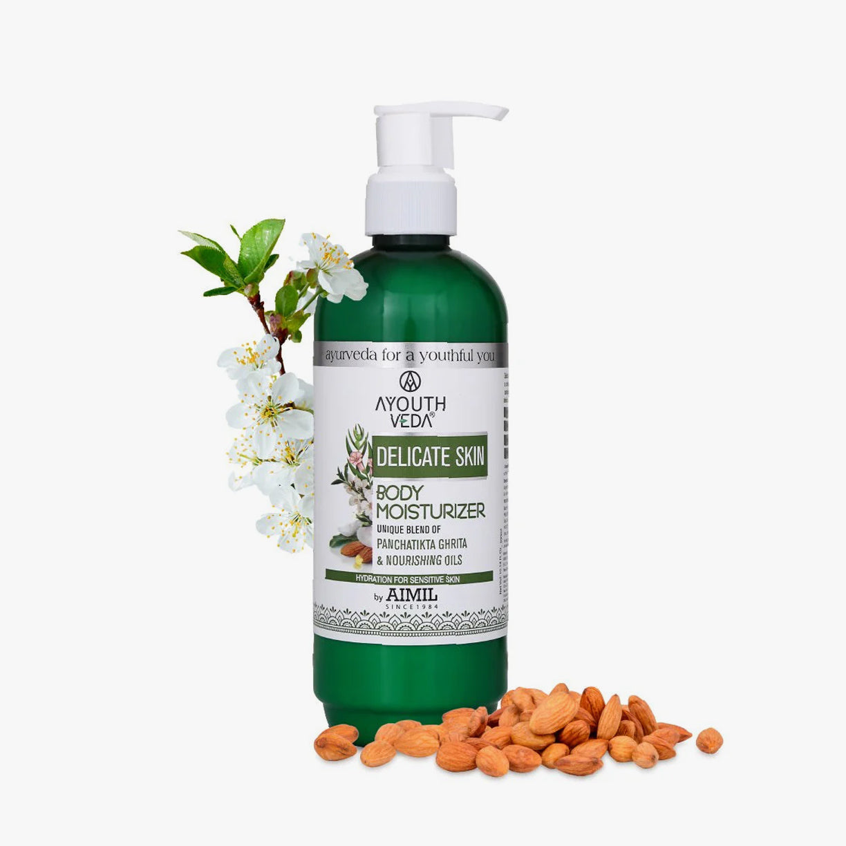 Ayouthveda Delicate Skin Body Moisturizer | Enriched With Panchtikta Ghrita, Almond Oil & Sesame Oil - 300ml