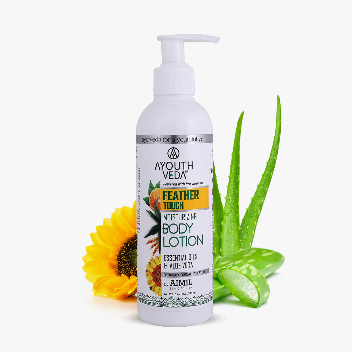 Ayouthveda Feather Touch Moisturizing Body Lotion With Aloe Vera | Helps to Repair Damage Skin - 200ml