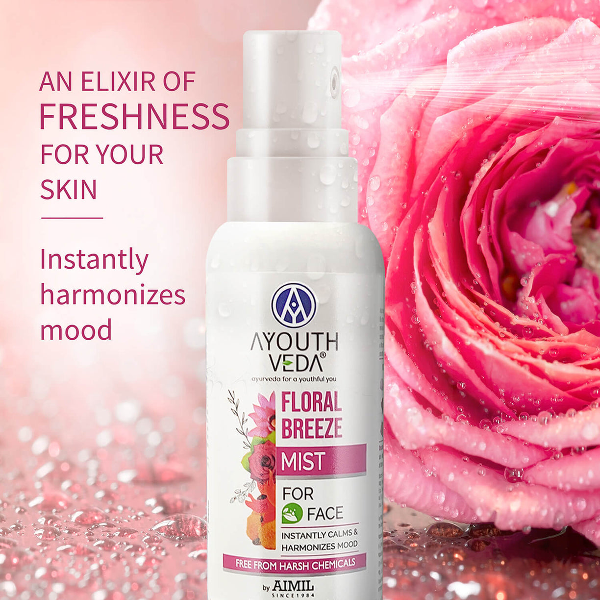 Ayouthveda Floral Breeze Mist to Keep Your Skin Hydrated All Day - 100ml
