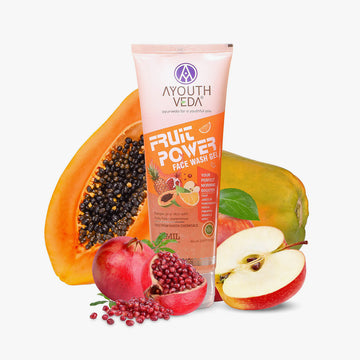 Ayouthveda Fruit Power Face Wash Gel | Refreshing Cleanser That Removes Dirt, Improves Skin Texture & Natural Glow - 100ml