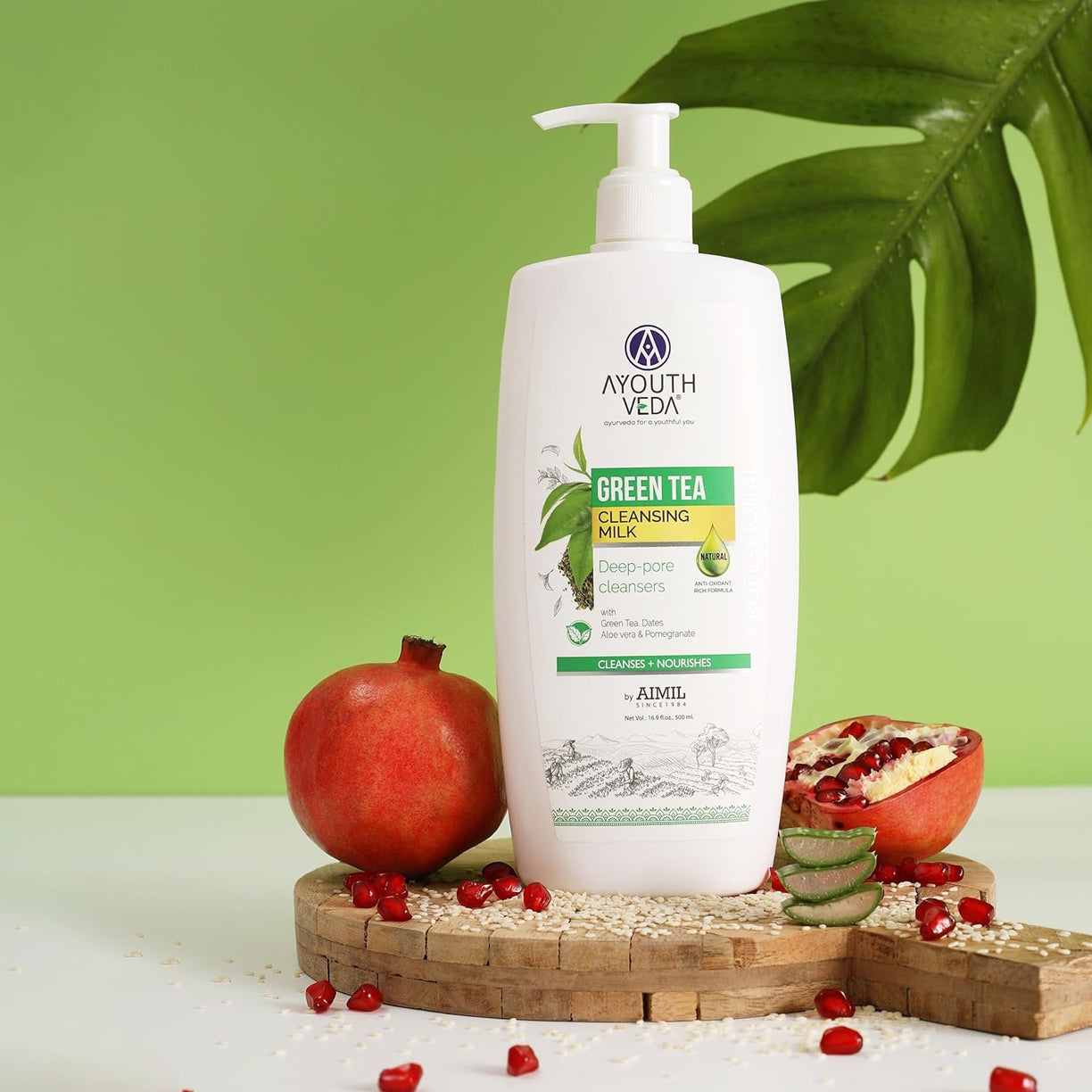 Ayouthveda Green Tea Cleanseing Milk For Deep-Pore Cleanser - 500g