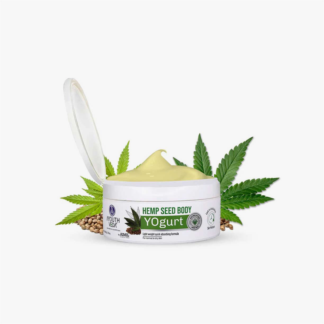Ayouthveda Hemp Seed Body Yogurt For Long-Lasting Hydrated & Smooth Skin - 200g