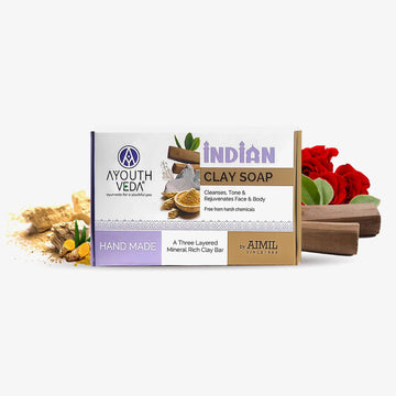 Ayouthveda Indian Clay Handmade Soap With Multani Mitti - 100g (Pack of 2)