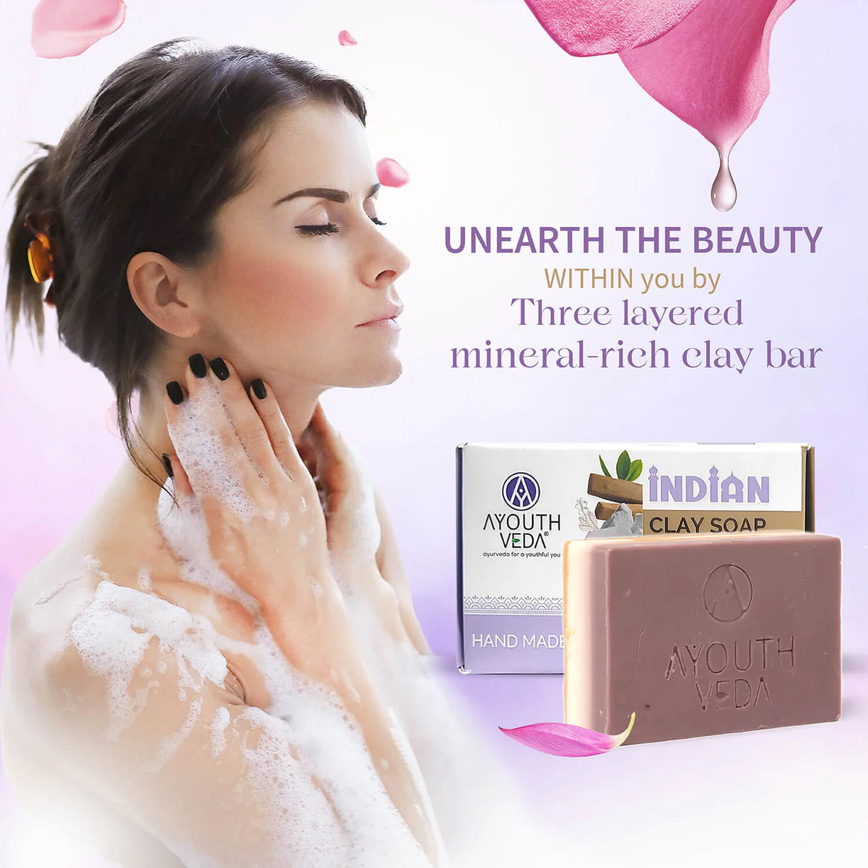 Ayouthveda Indian Clay Handmade Soap With Multani Mitti - 100g (Pack of 2)
