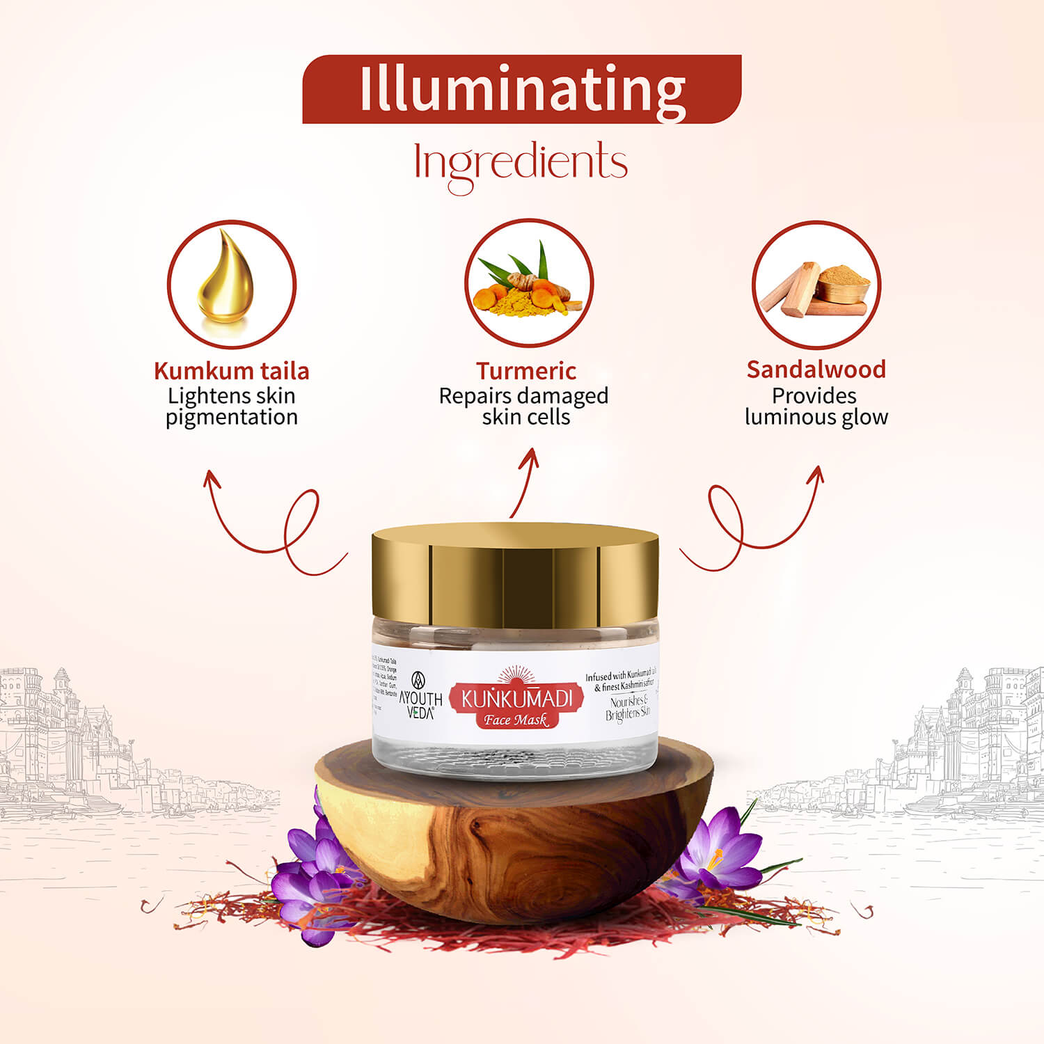 Ayouthveda Kunkumadi Face Mask - 50g