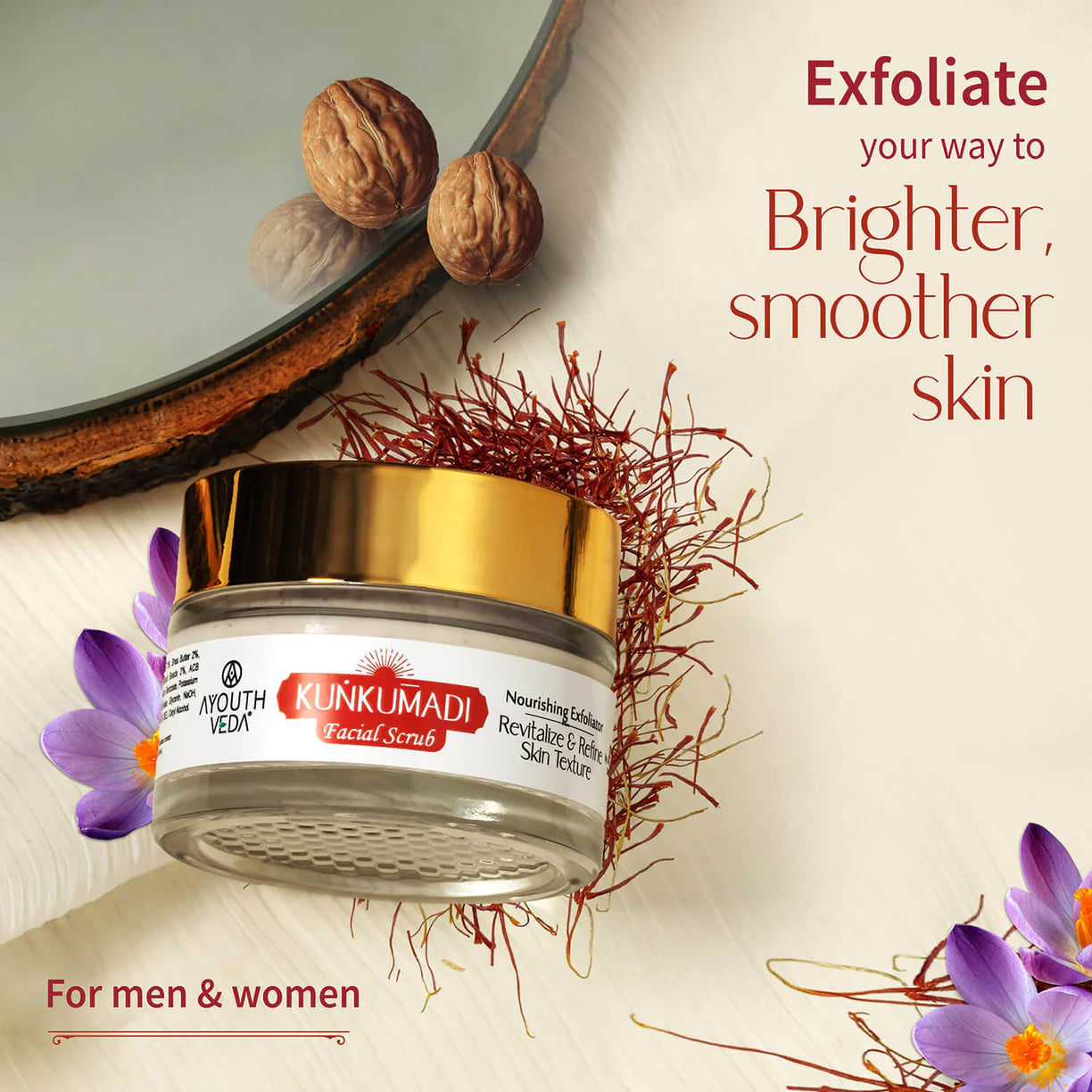 Ayouthveda Kunkumadi Facial Scrub | Revitalize & Refine Skin Texture - 50g