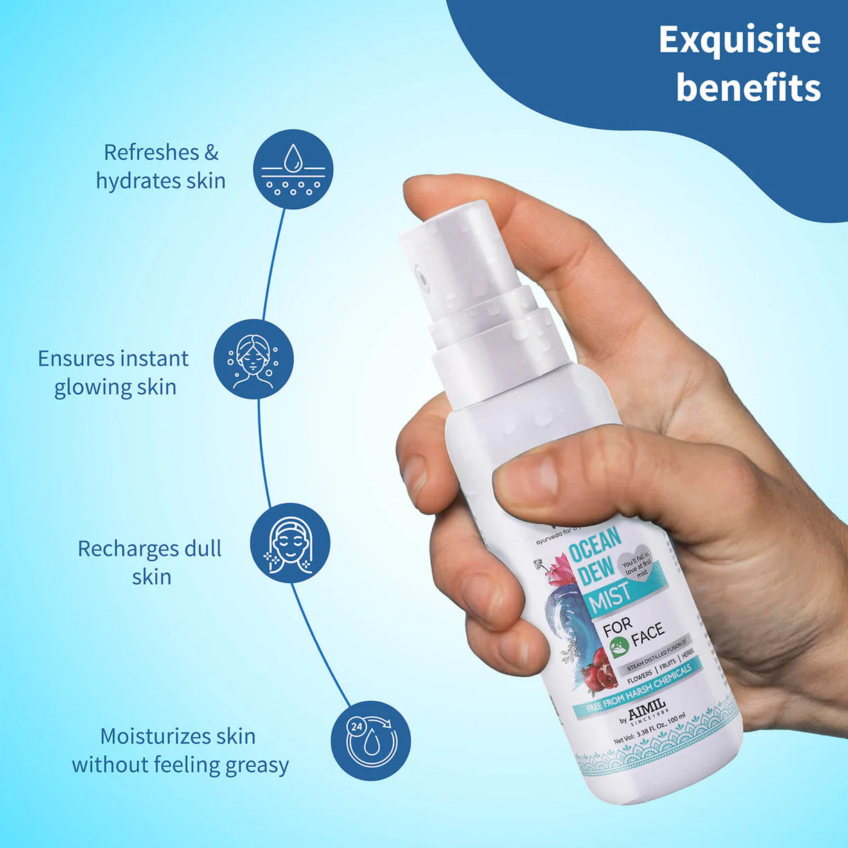 Ayouthveda Ocean Dew Mist to Keep Your Skin Hydrated All Day - 100ml