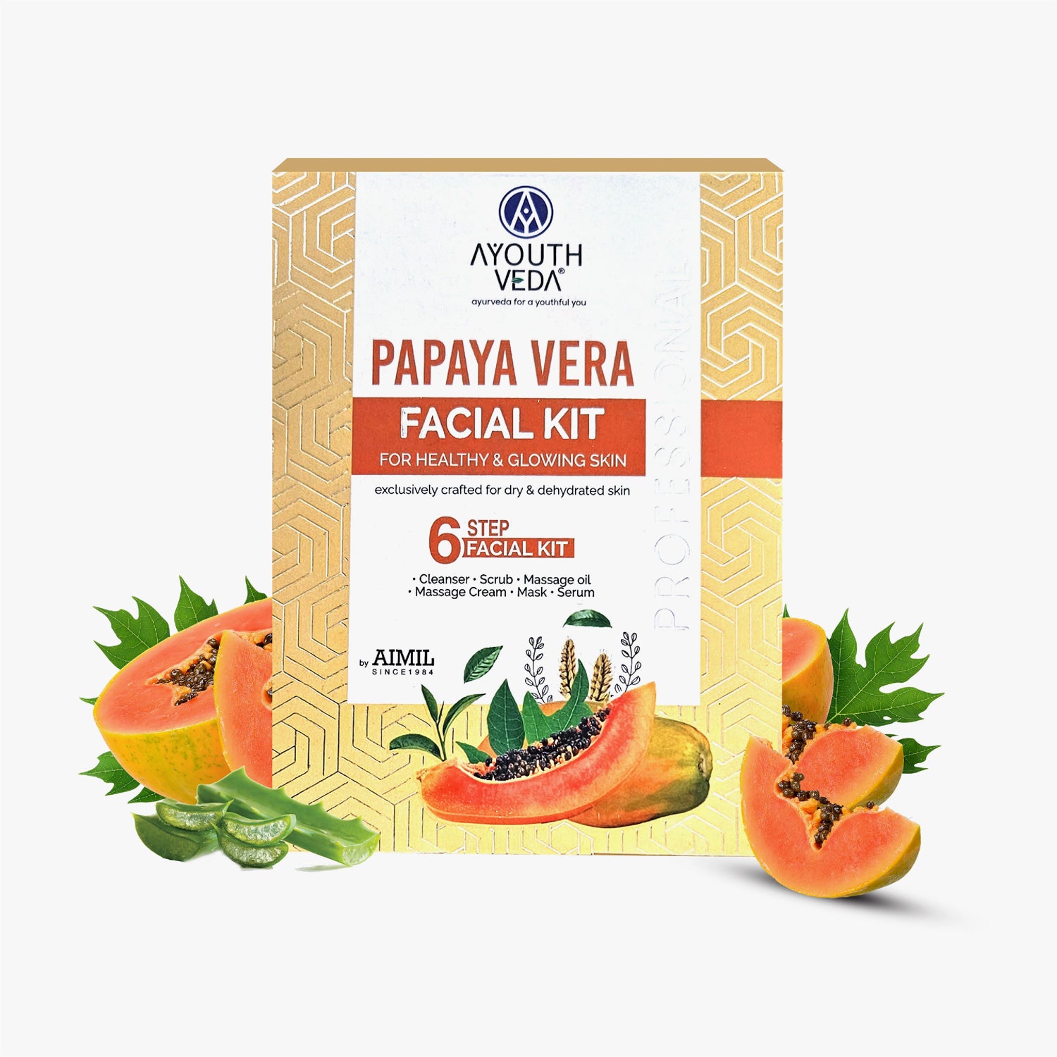 Ayouthveda Papaya Vera Facial Kit for Healthy And Glowing Skin - 40g
