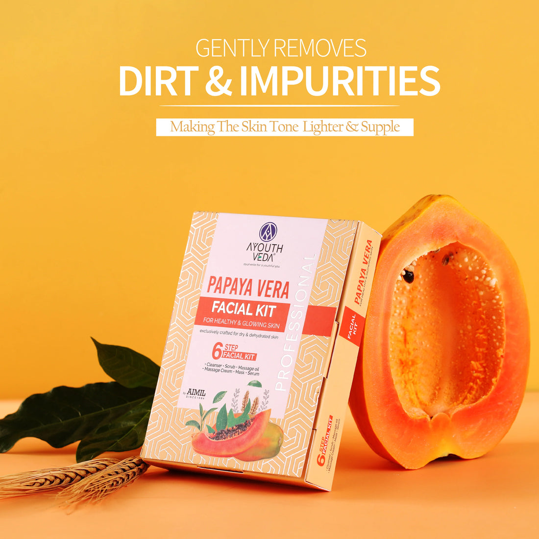 Ayouthveda Papaya Vera Facial Kit for Healthy And Glowing Skin - 40g