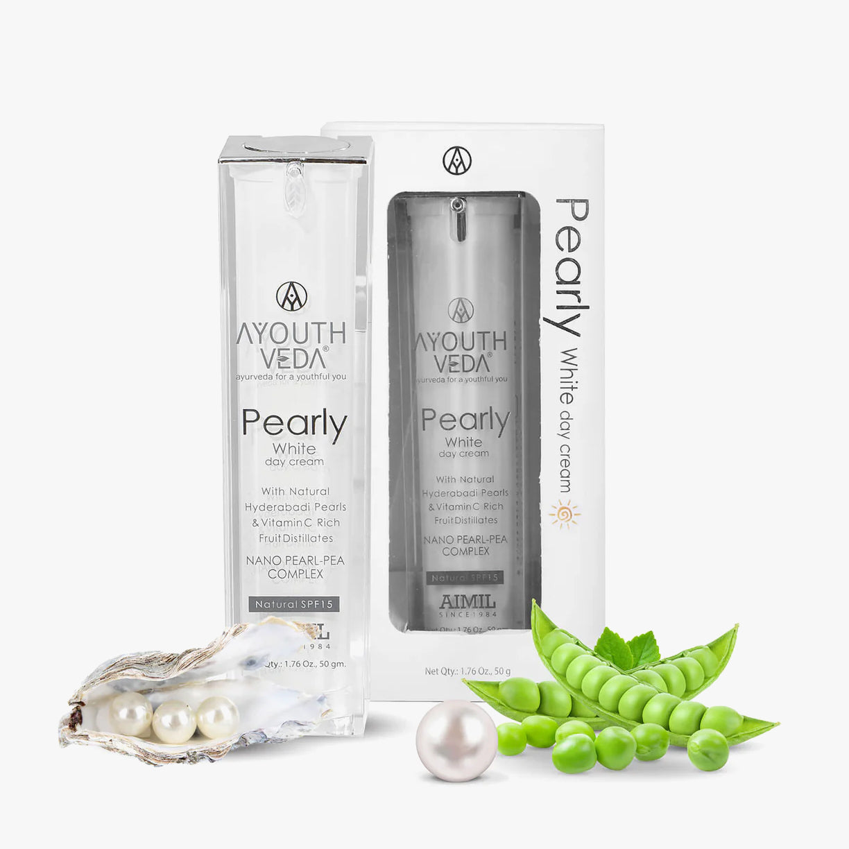 Ayouthveda Pearly White Day Cream With Natural SPF 15 | Suits Normal & Oily Skin - 30g
