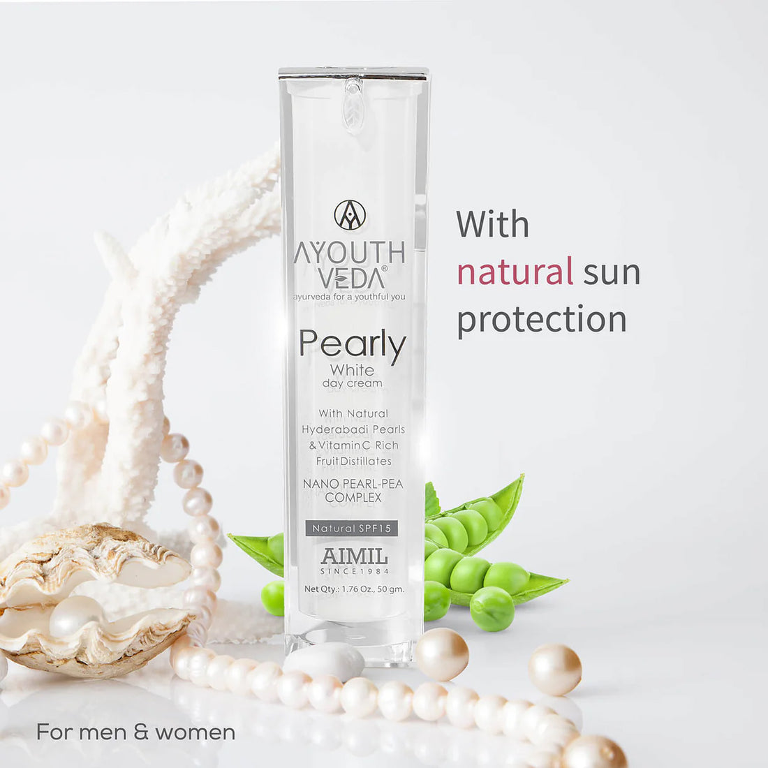 Ayouthveda Pearly White Day Cream With Natural SPF 15 | Suits Normal & Oily Skin - 30g