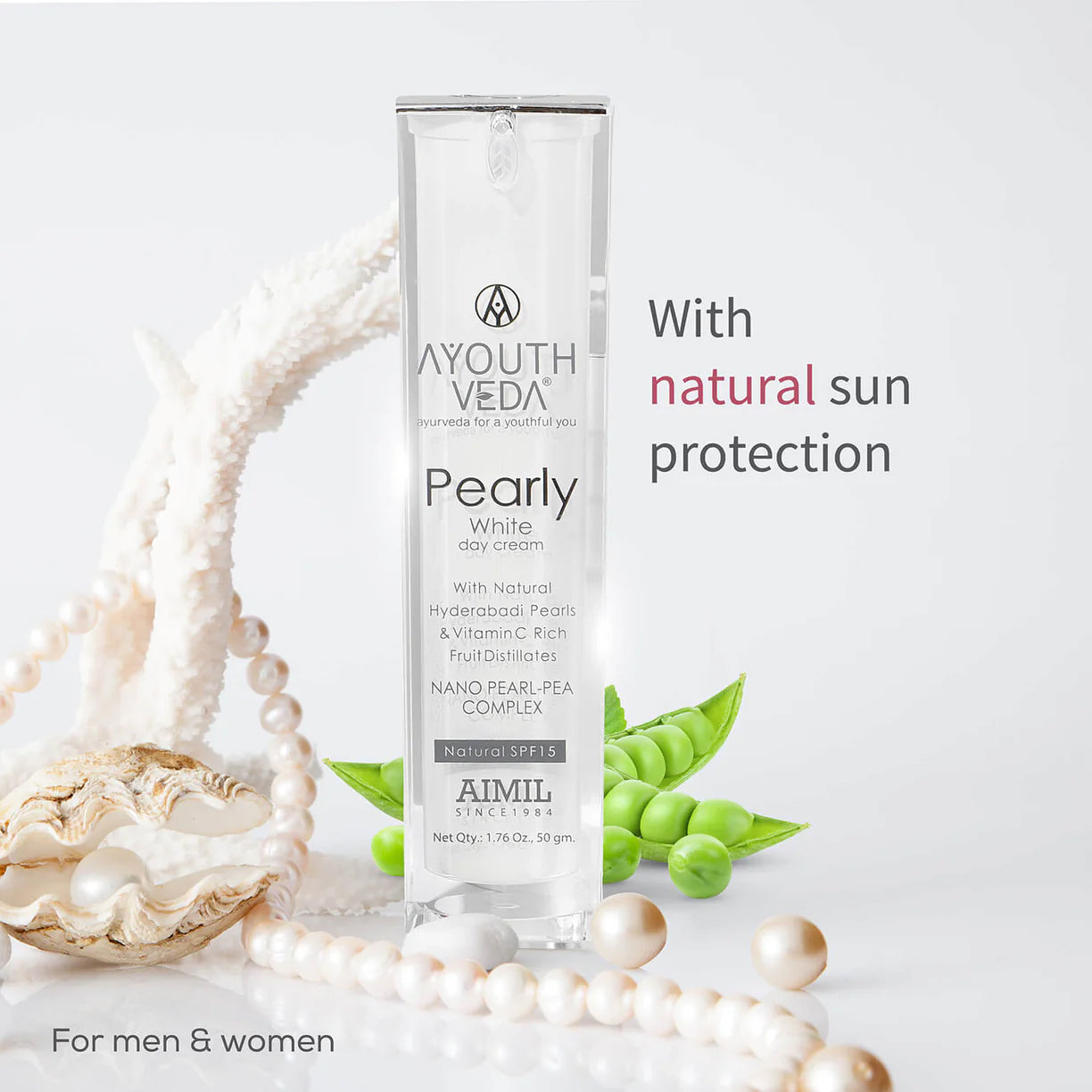 Ayouthveda Pearly White Day Cream With Natural SPF 15 | Suits Normal & Oily Skin - 30g