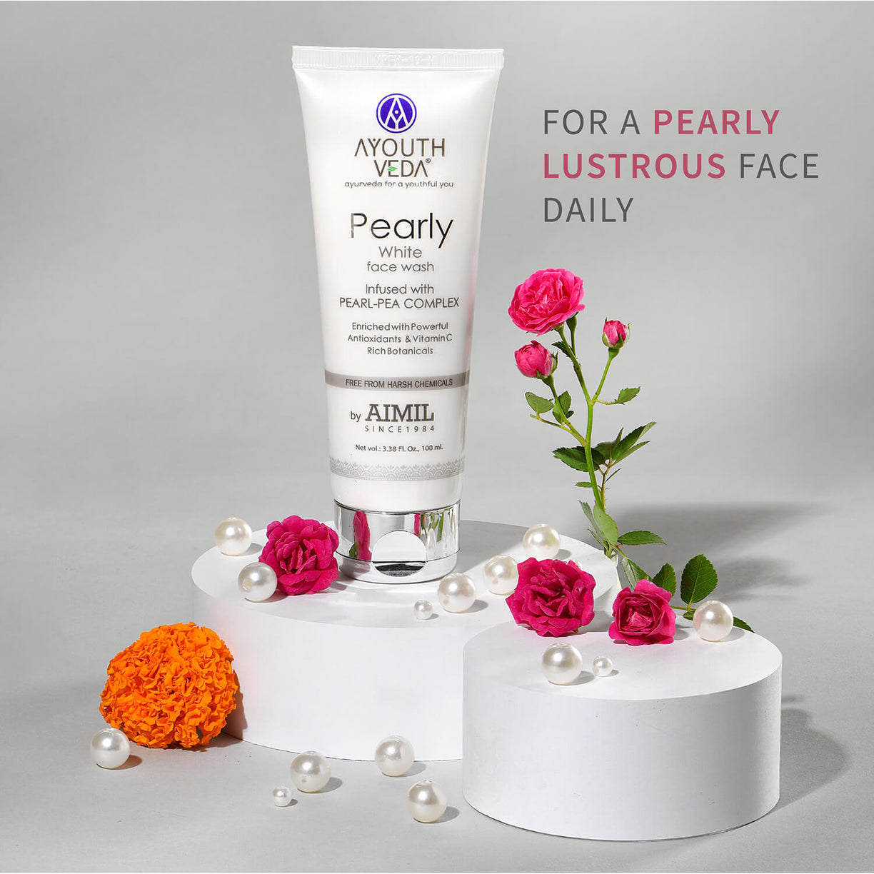 Ayouthveda Pearly White Face Wash | Enriched With Antioxidants & Vitamin C - 100ml