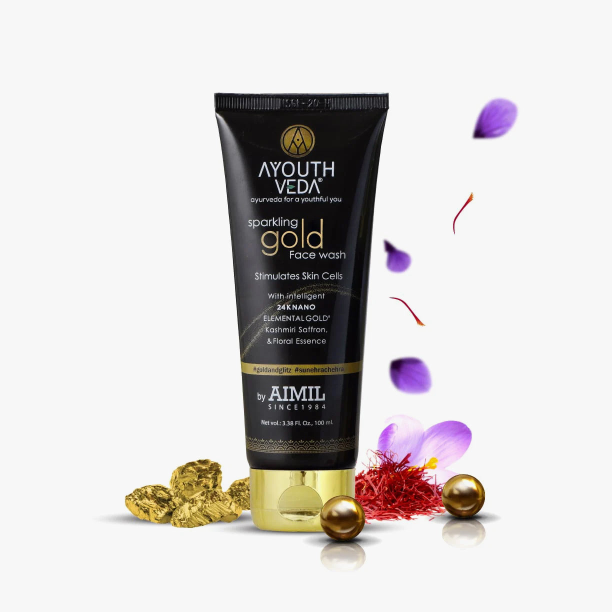 Ayouthveda Sparkling Gold Face Wash With 24k Gold & Saffron