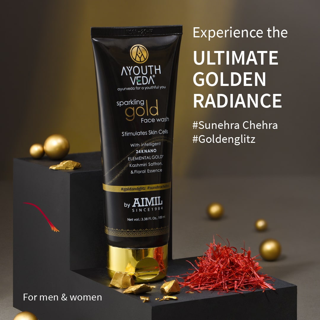 Ayouthveda Sparkling Gold Face Wash With 24k Gold & Saffron
