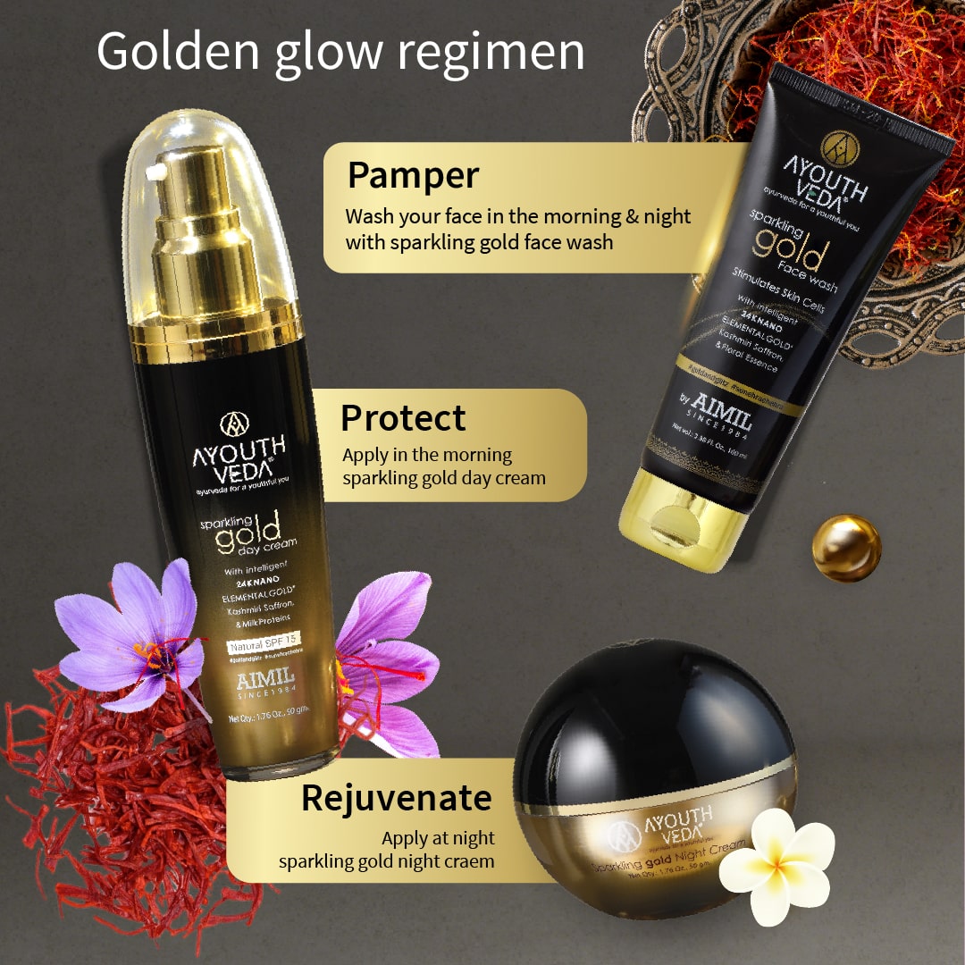 Ayouthveda Sparkling Gold Face Wash With 24k Gold & Saffron