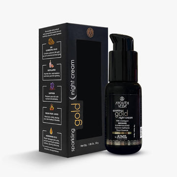 Ayouthveda Sparkling Gold Night Cream With 24k Gold & Saffron