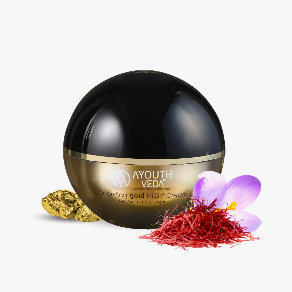 Ayouthveda Sparkling Gold Night Cream With 24k Gold & Saffron