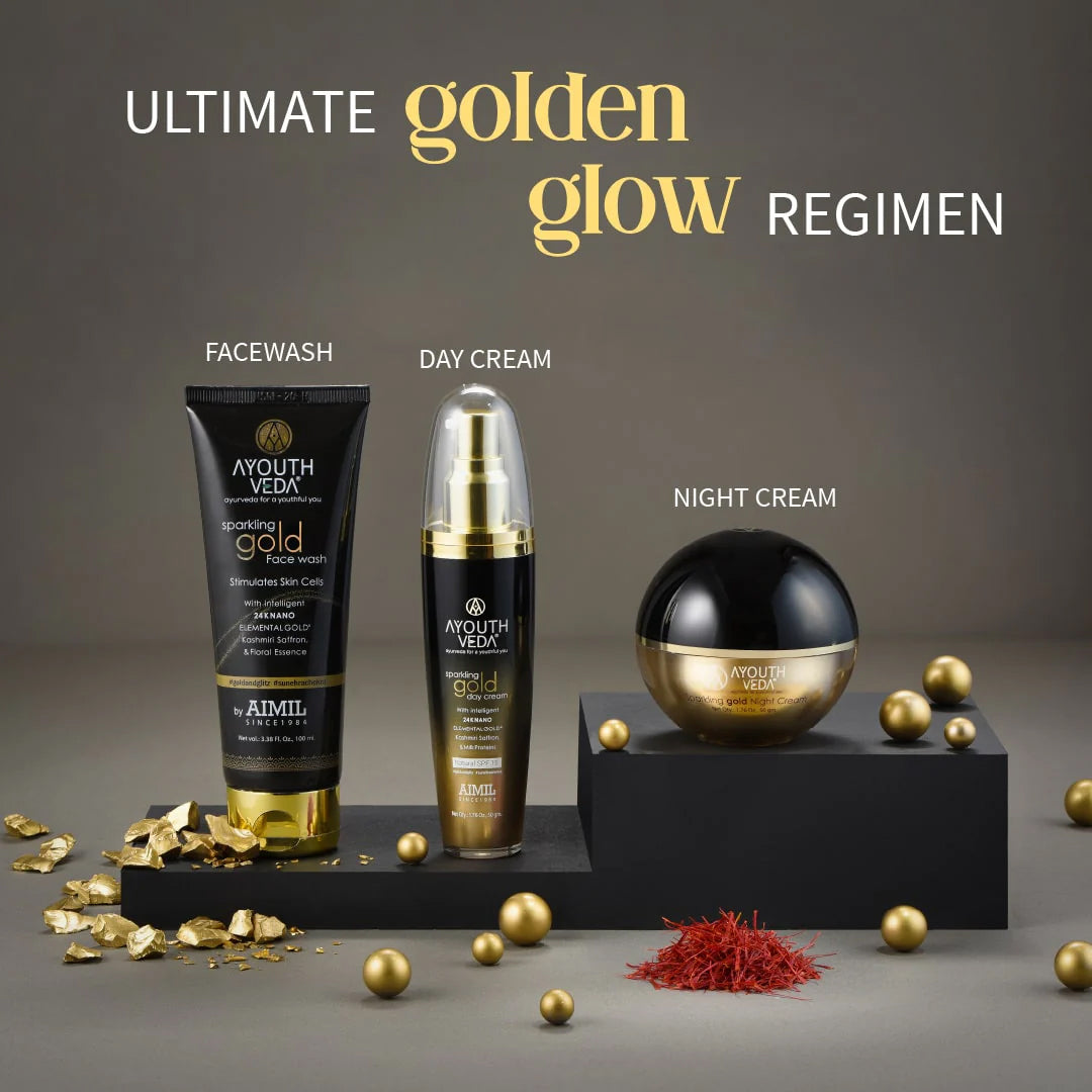 Ayouthveda Sparkling Gold Night Cream With 24k Gold & Saffron