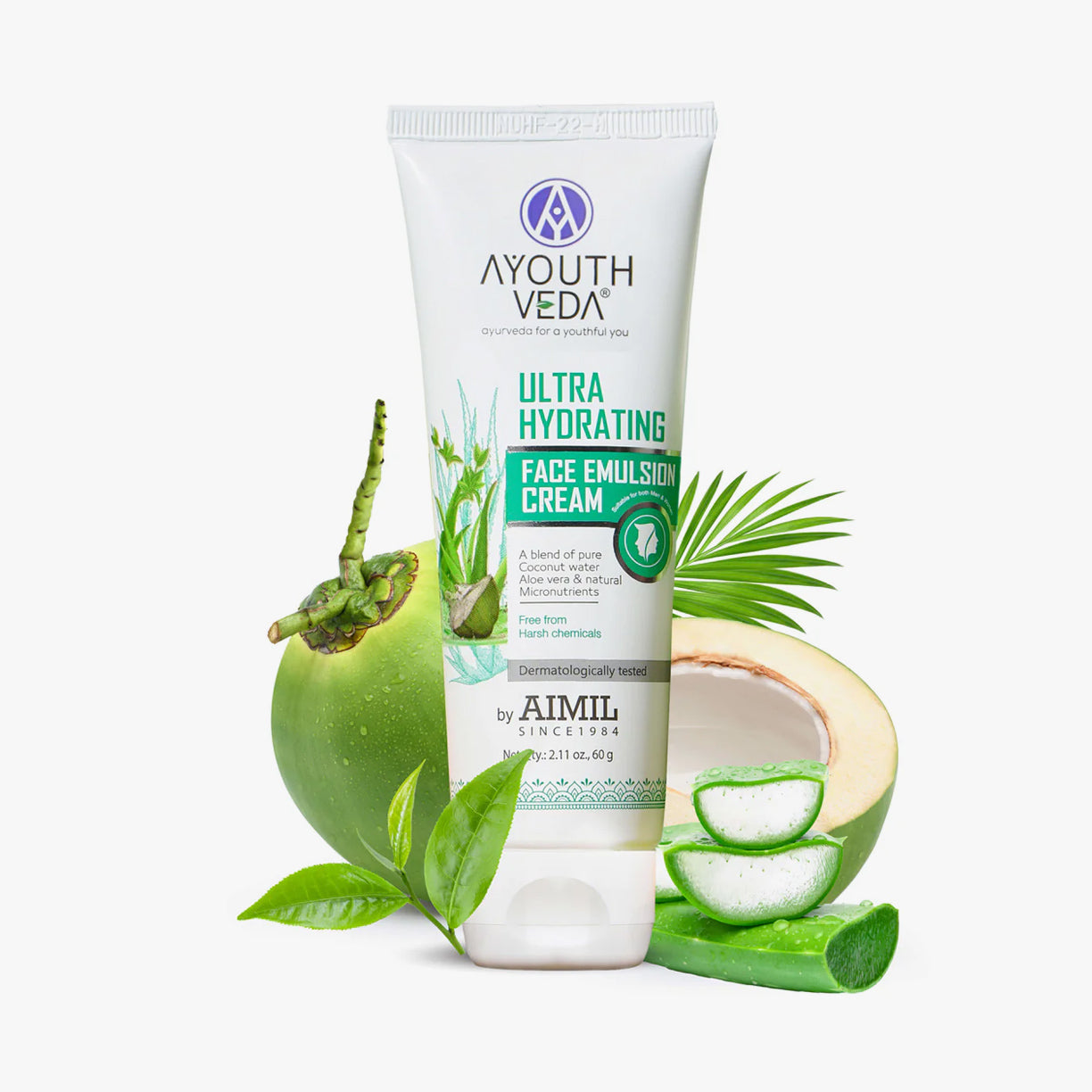Ayouthveda Ultra Hydrating Face Emulsion Cream | 24-Hour Hydrating Moisturizer | For All Skin Types - 60g