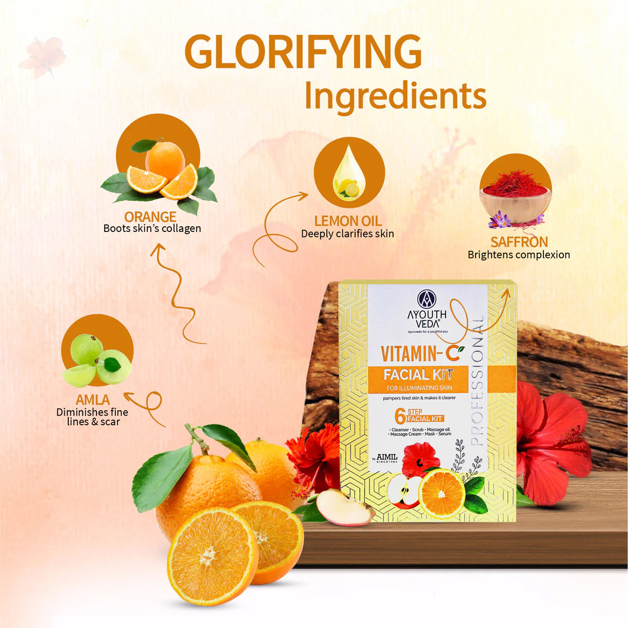Ayouthveda Vitamin C Facial Kit for Illuminating Skin - 40g