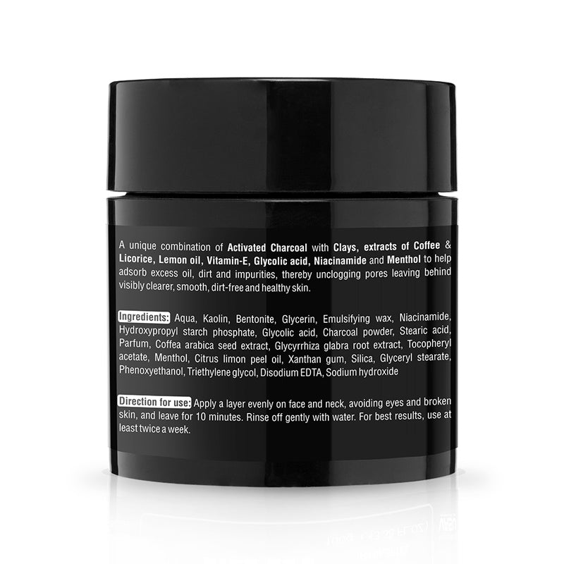 Greeko Man Charcoal Clay Mask For Healthy, Glowing, and Refreshing Skin - 100g
