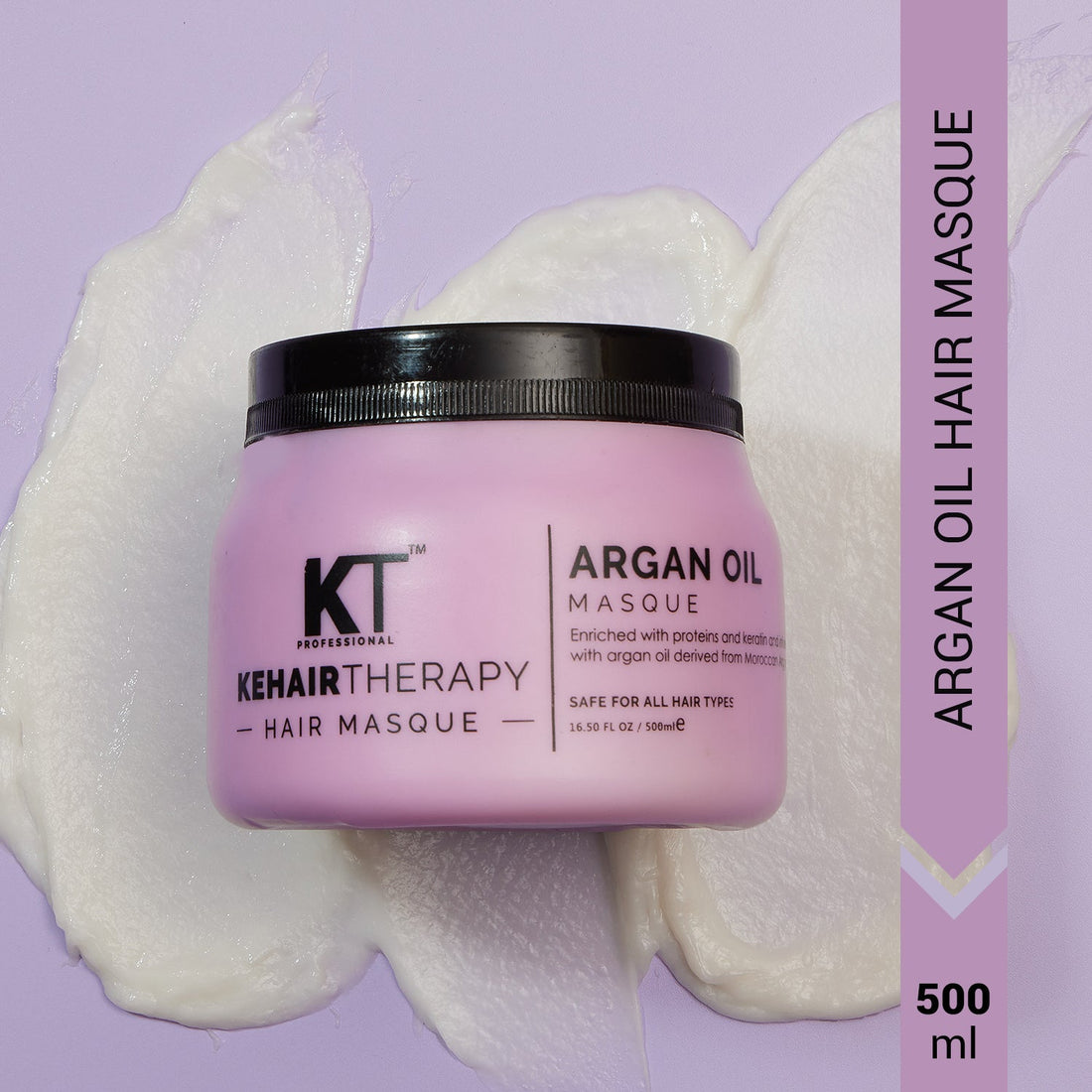 KT Professional Argan Oil Hair Masque For Anti-Aging Treatment for Healthy, Shiny & Dry, Damaged Hair  - 500ml