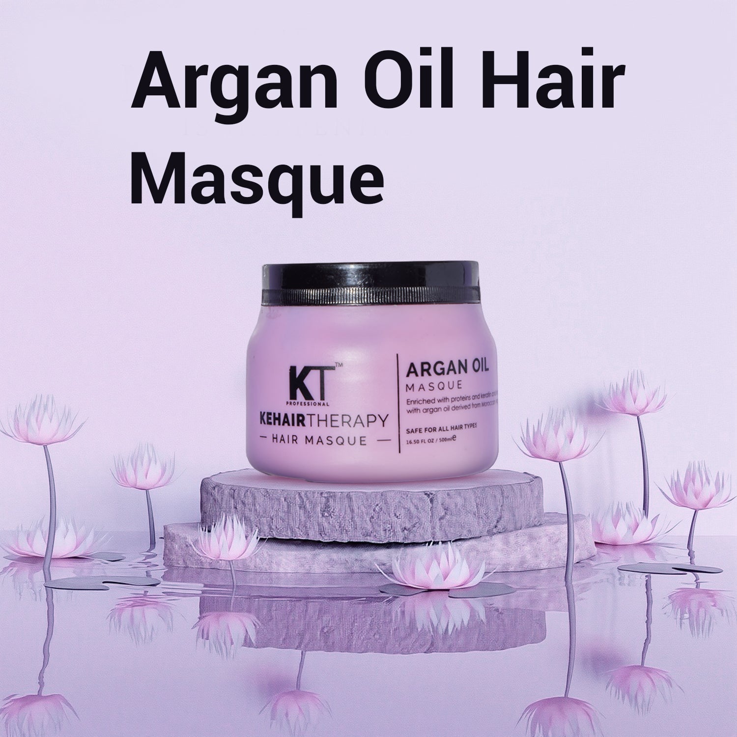 KT Professional Argan Oil Hair Masque For Anti-Aging Treatment for Healthy, Shiny & Dry, Damaged Hair  - 500ml
