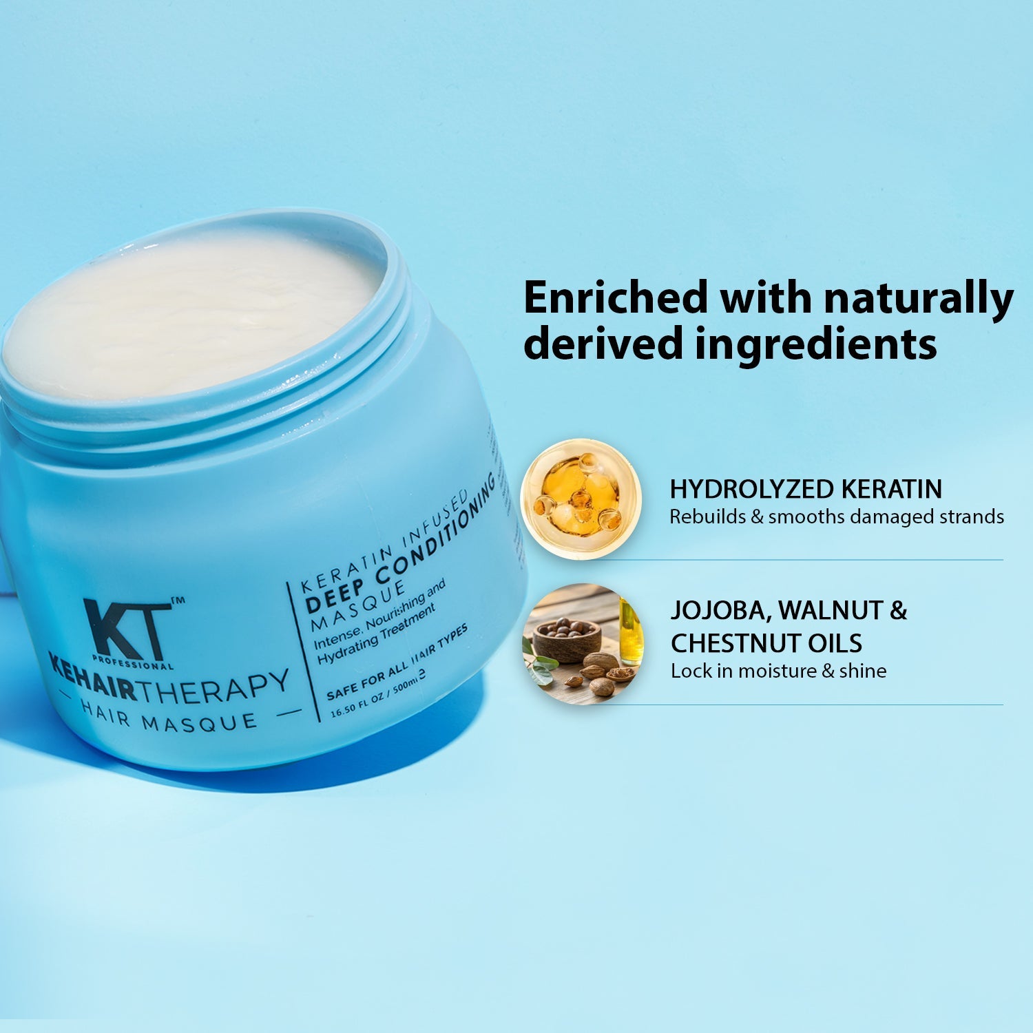 KT Professional Keratin Infused Deep Conditioning Hair Masque  - 500ml