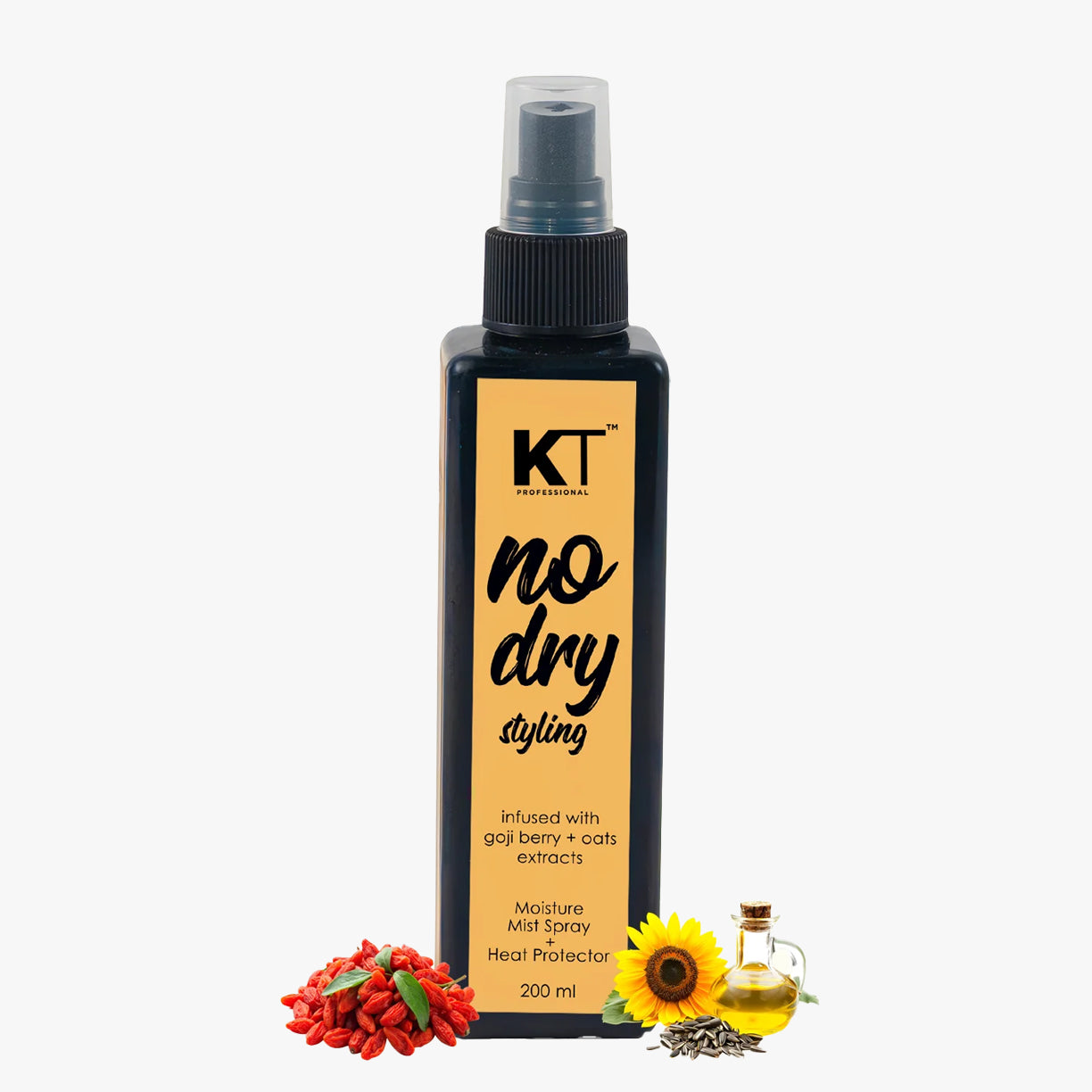 KT Professional No Dry Styling Moisture Mist Hair Spray & Heat Protector - 200ml