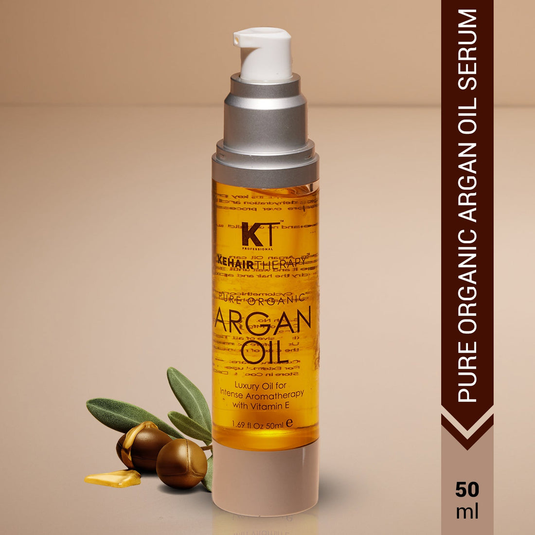 KT Professional Pure Organic Argan Oil Hair Serum To Repair Damage Hair Strengthen Dull & Dry Hair