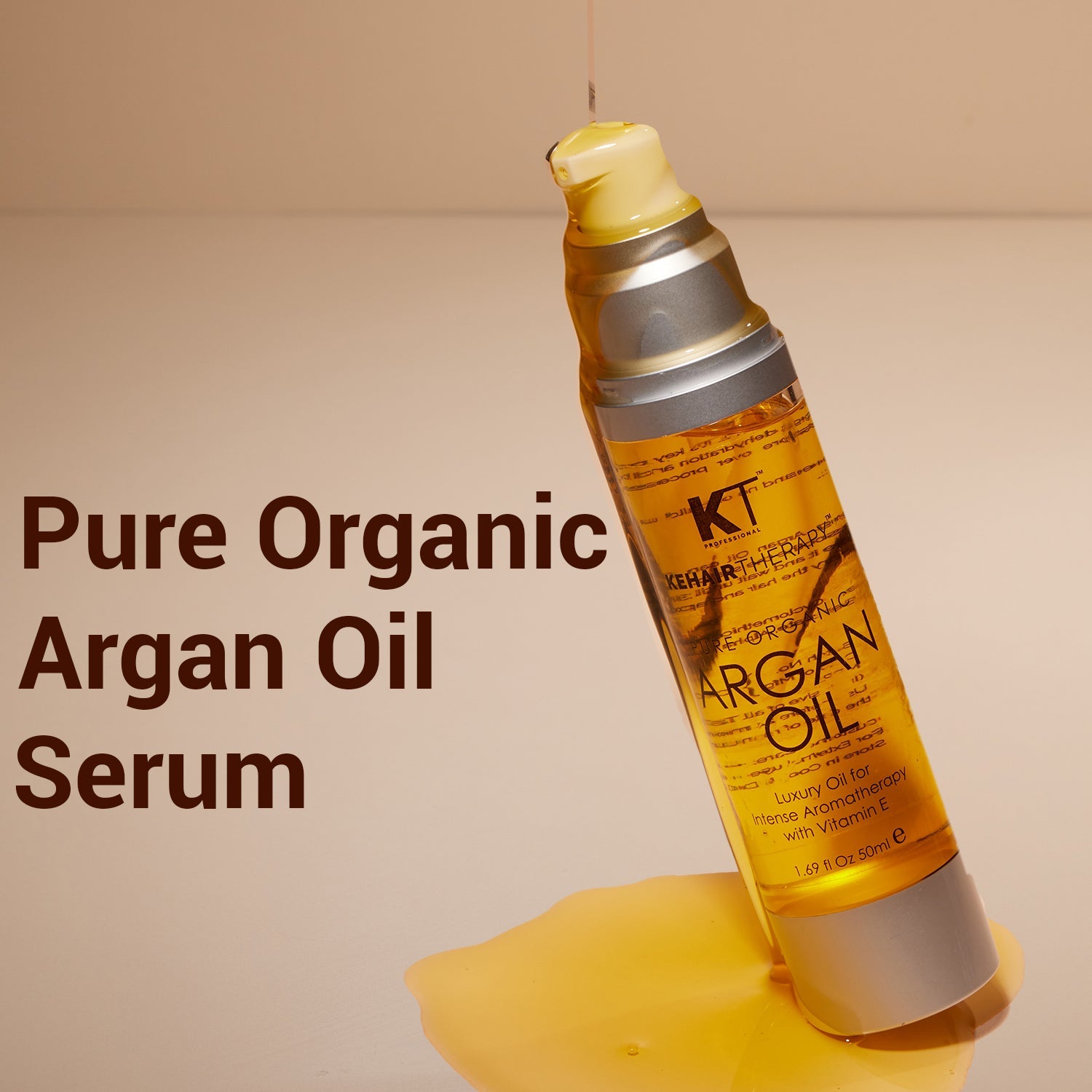 KT Professional Pure Organic Argan Oil Hair Serum To Repair Damage Hair Strengthen Dull & Dry Hair