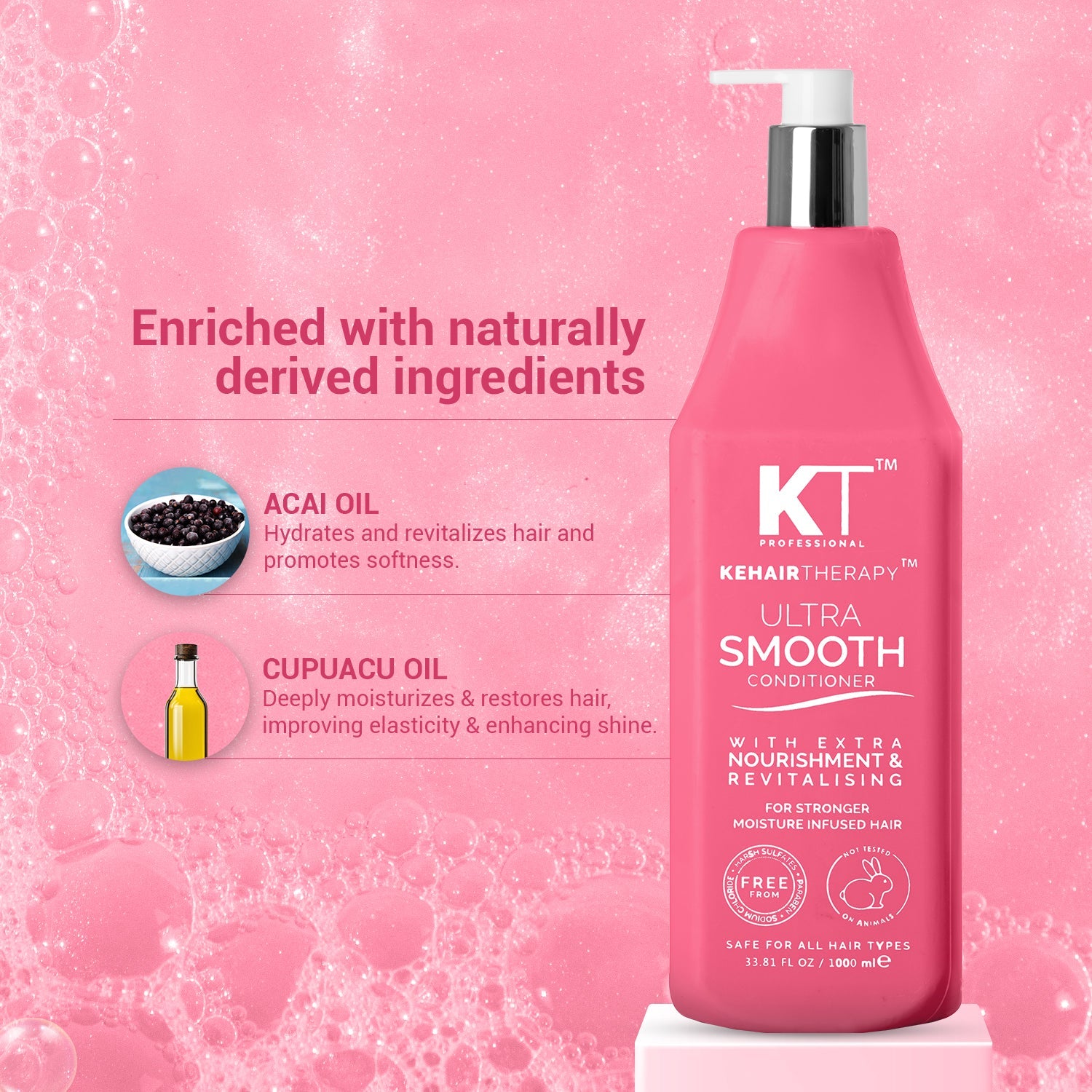 KT Professional Ultra Smooth Conditioner with Extra Nourishment & Revitalizing - 1000ml