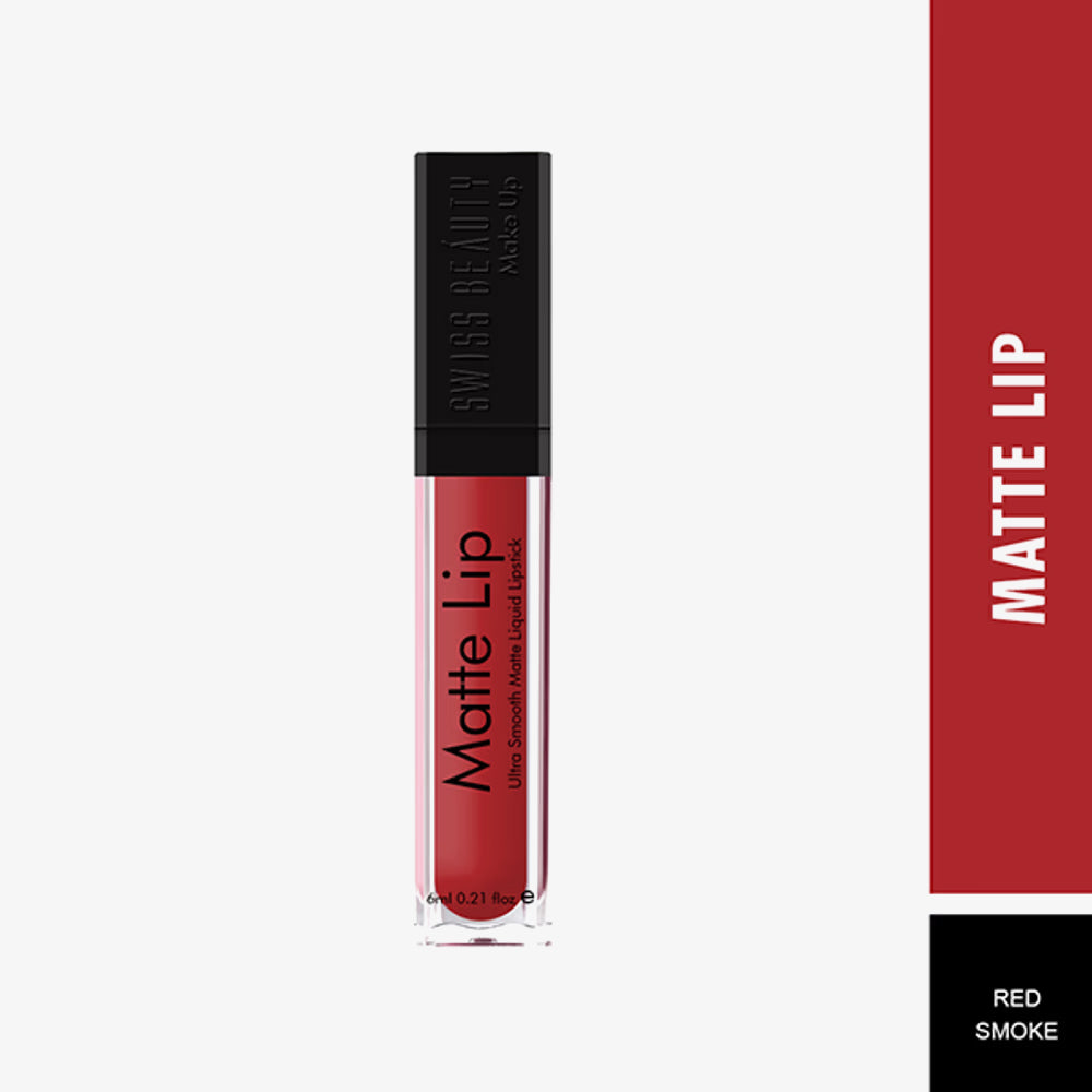 Swiss Beauty Ultra Smooth Matte Liquid Lipstick | Red Smoke - 6ml