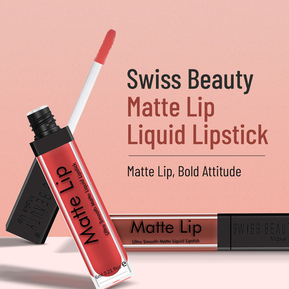 Swiss Beauty Ultra Smooth Matte Liquid Lipstick | Red Smoke - 6ml