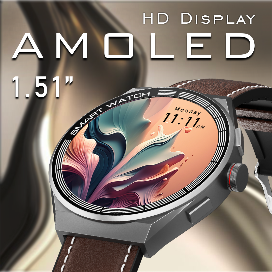 Tempt Edge Pro Smart Watch for Men & Women - Brown