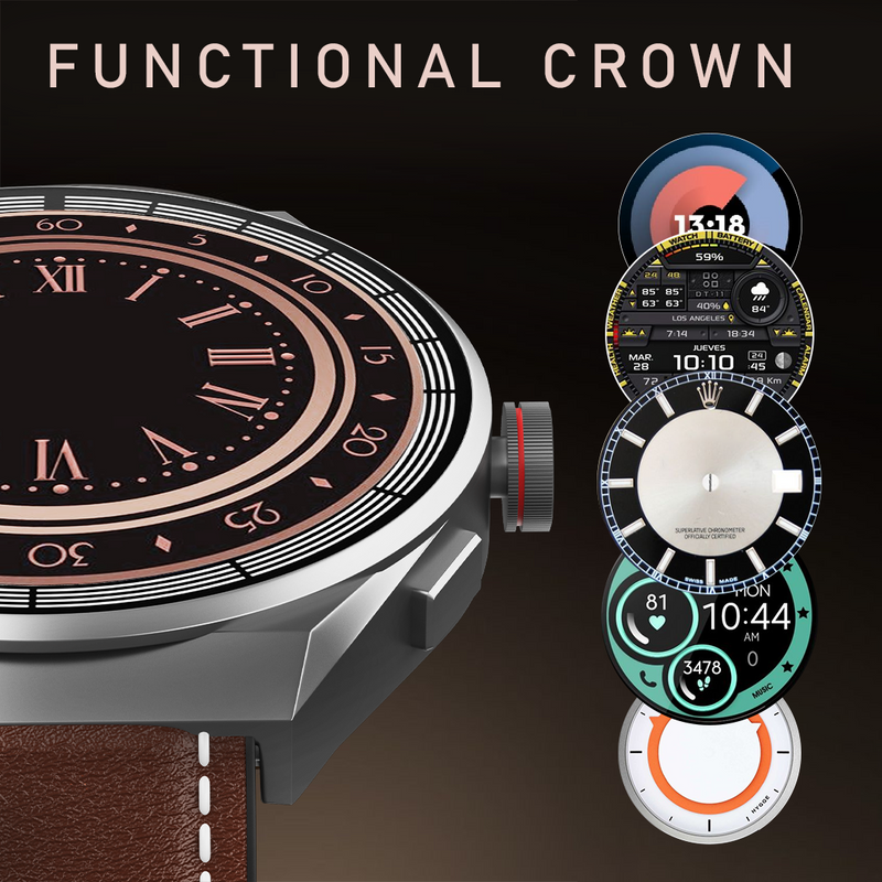 Tempt Edge Pro Smart Watch for Men & Women - Brown