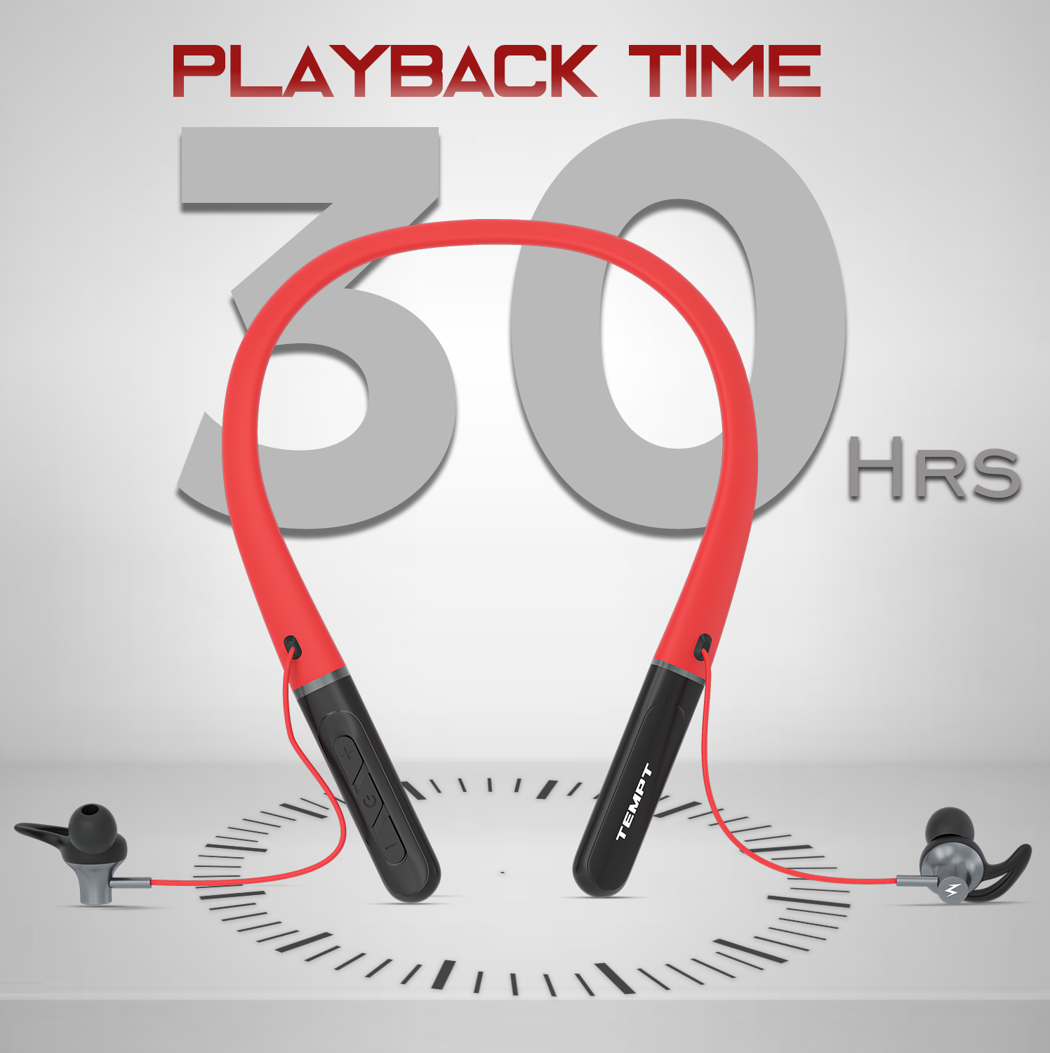 Tempt Spirit Bluetooth Neckband - Red
