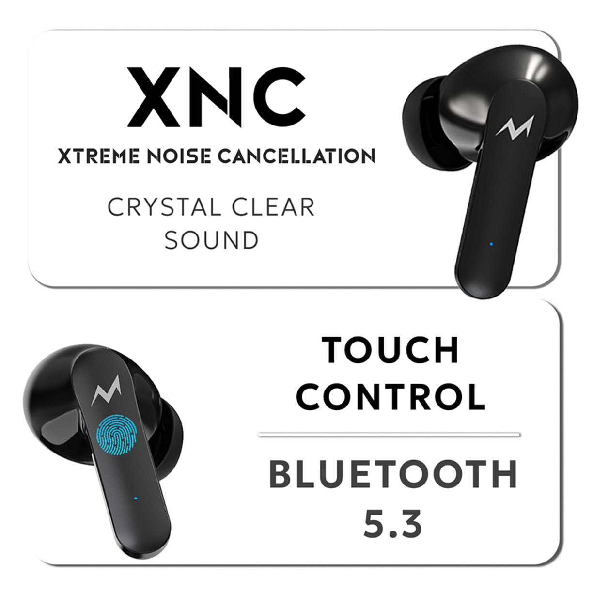 Tempt Thunder X True Wireless Earbuds - Black