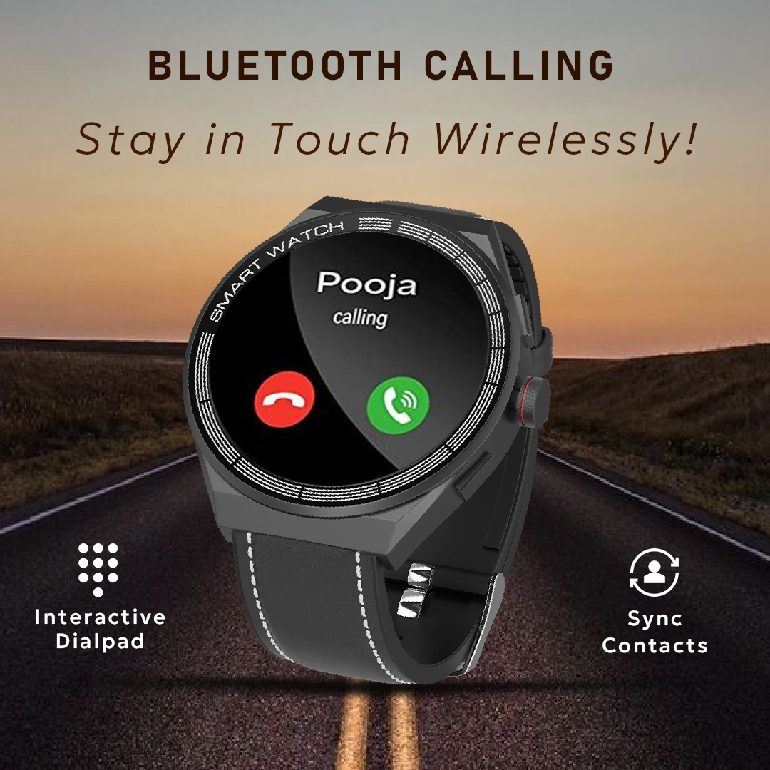 Tempt Edge Pro Smart Watch for Men & Women - Black