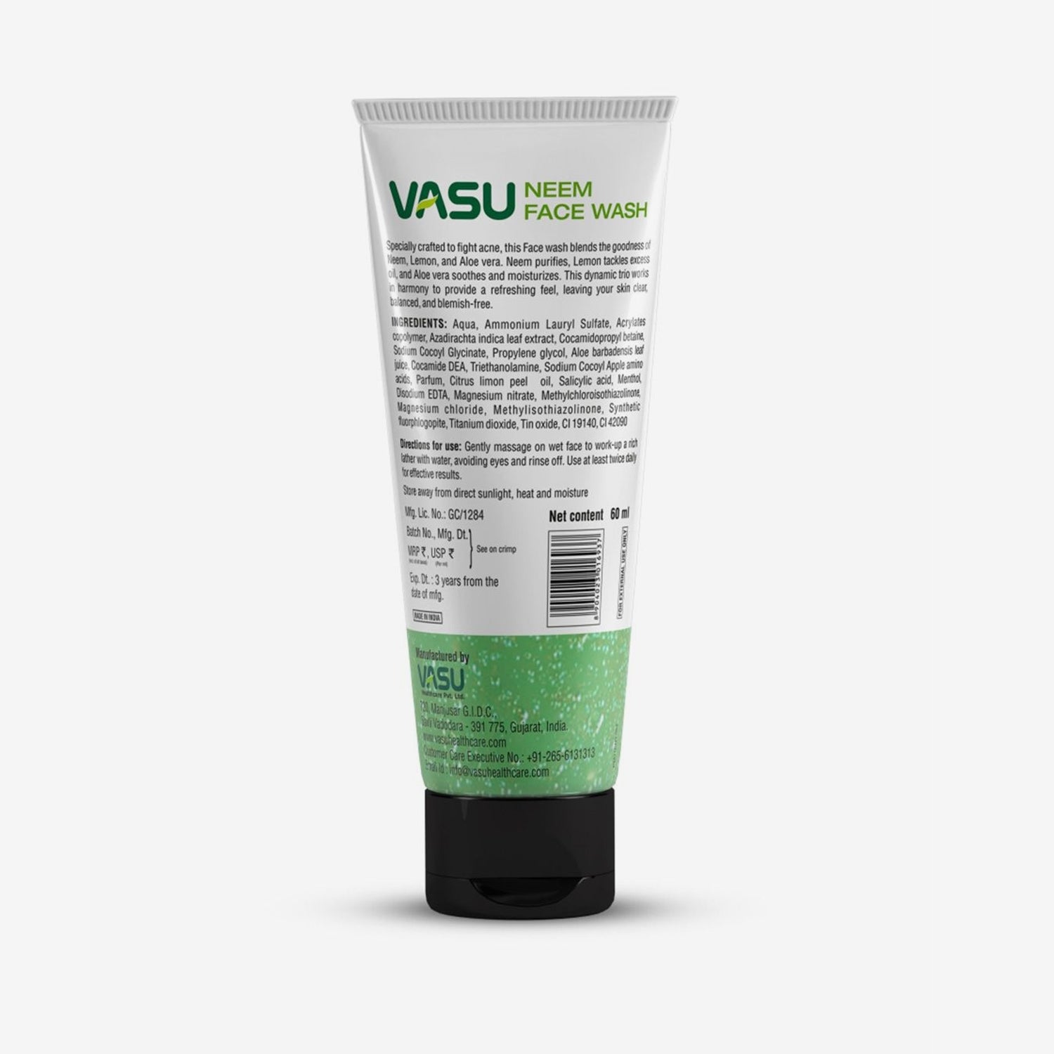 Vasu Neem Face Wash - 60ml (Pack of 2)