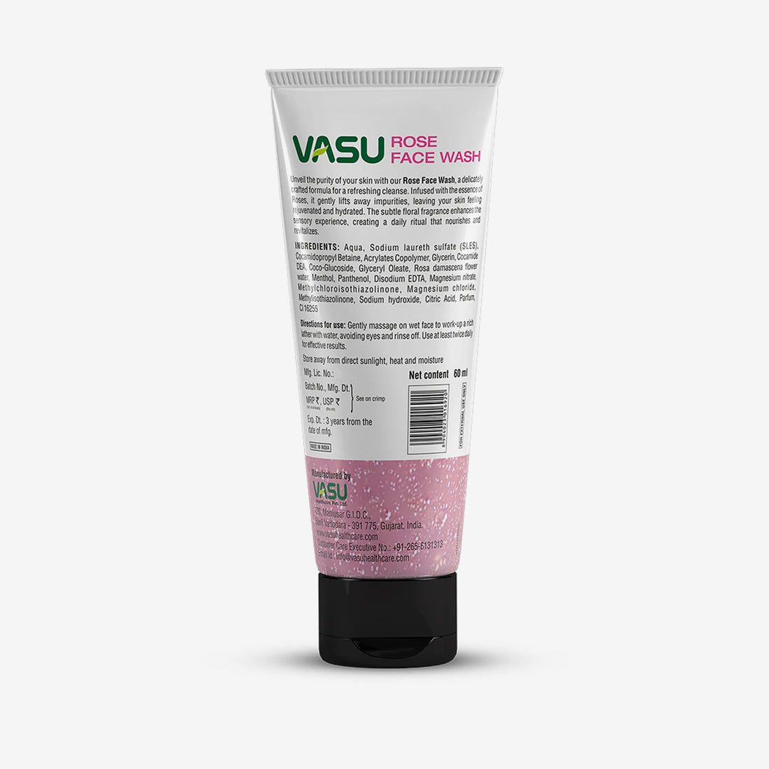 Vasu Rose Face Wash Hydrating - 60ml (Pack of 2)